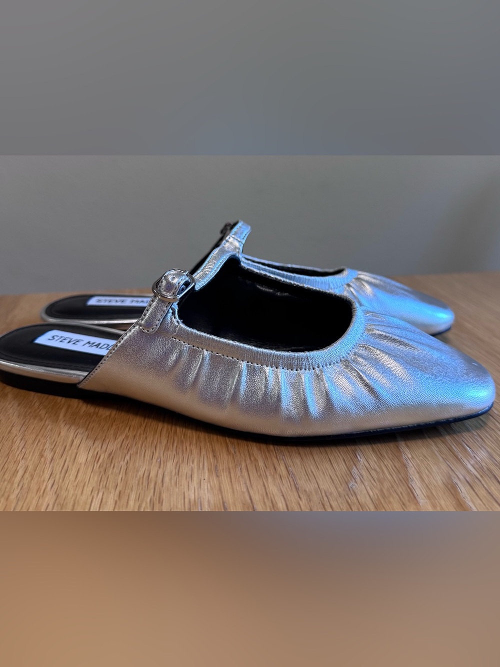NWOT Steve Madden Gisele Metallic Silver Mary Jane - Picture 6 of 9